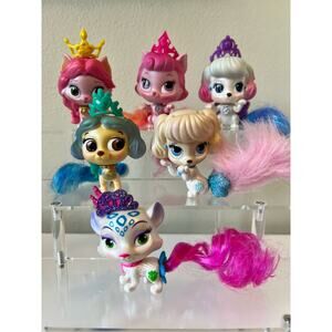 Disney Princess Palace Pets Brush-able Tail and 1 Furry Friends Figures Lot of 6